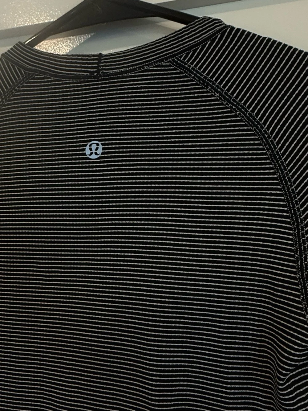 Lululemon swiftly long sleeve top, black white striped